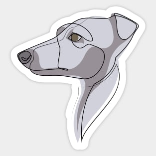 Whippet - one line drawing with colours Sticker